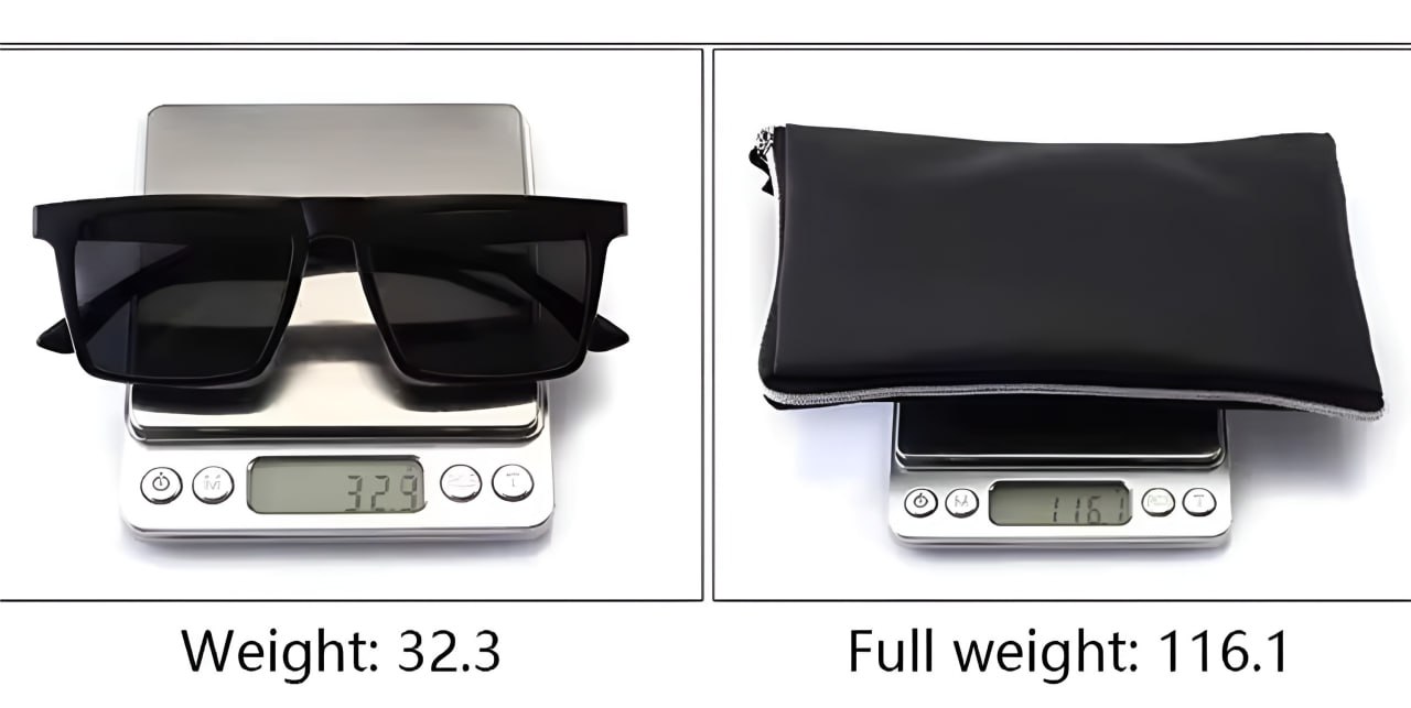 وزن عینک طبی کاوردار مگنتی TR2302 روی ترازو