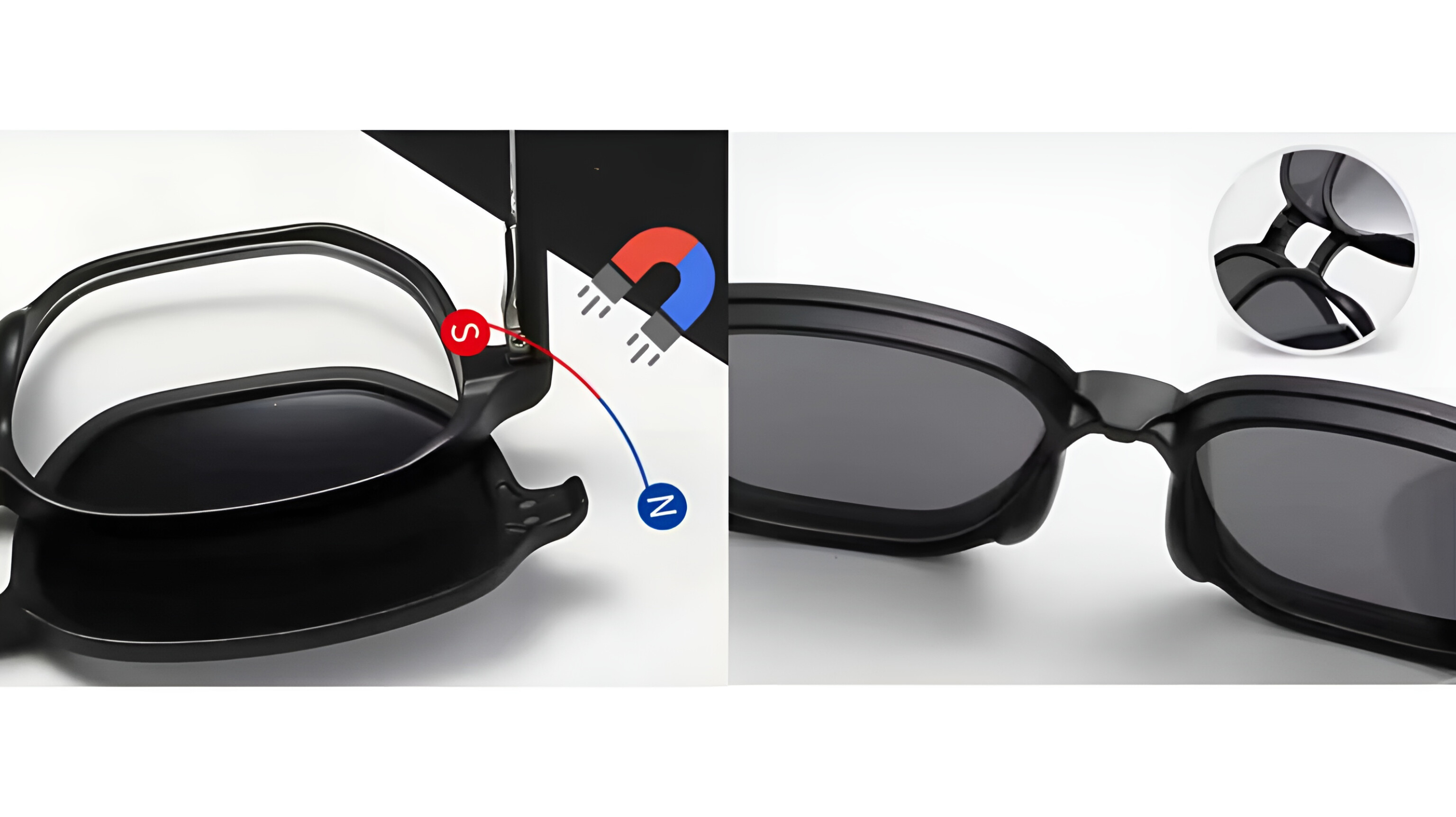 نمای نزدیک مگنت و کلیپس عینک طبی کاوردار مگنتی مدل 2363