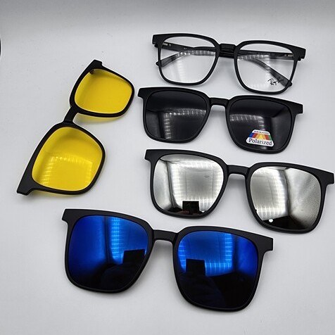 عینک طبی مگنتی کاوردار با 4 کاور آفتابی کد 5503