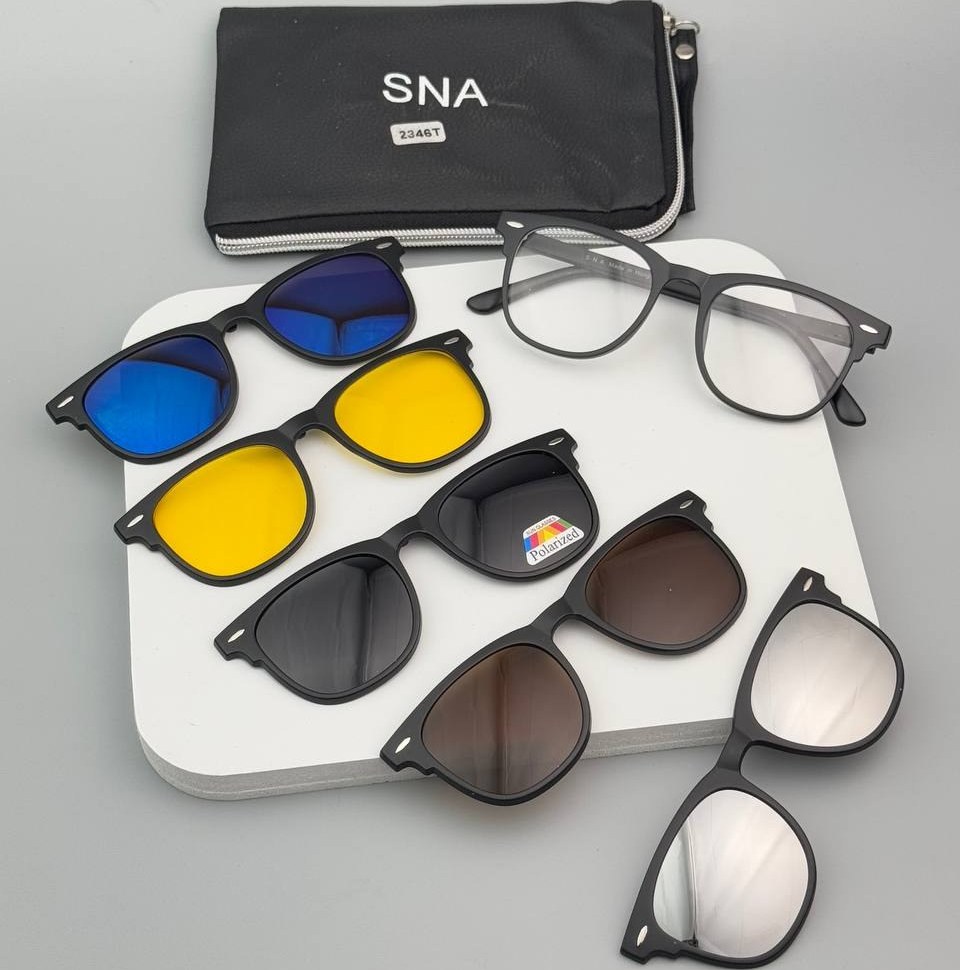 عینک فریم طبی مگنتی برند sna برای آقا و خانم مدل ۵ کاور دار کد 9505