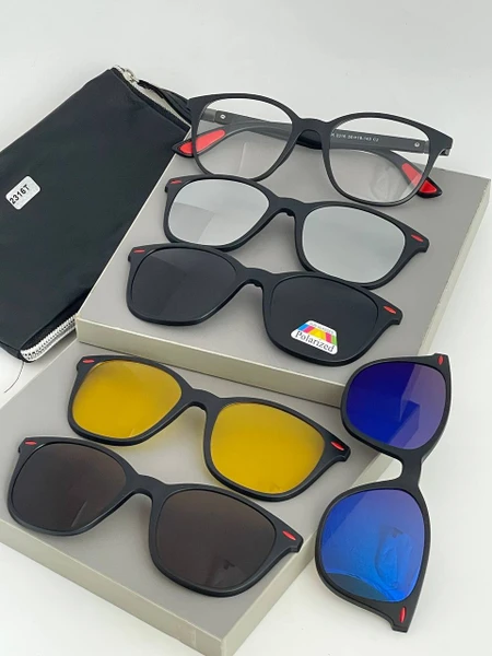 عینک طبی مدل 2316 با ۵ کاور آفتابی